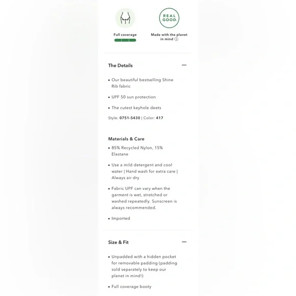 NWT Aerie Shine Rib Full Coverage One Piece Swimsuit - Picture 7 of 7